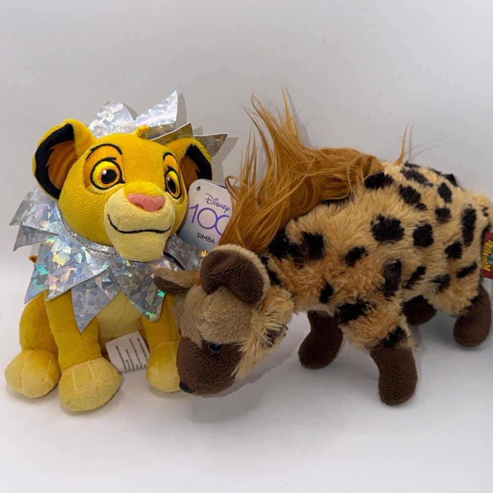Disney OS Simba & Hyena Plush Bundle Disney 100 Anniversary Safari Animal Core